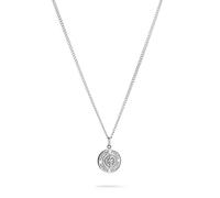 FYNCH-HATTON Collar con colgante de moneda Northstar de acero inoxidable, 50 cm, Acero inoxidable, No es una piedra preciosa