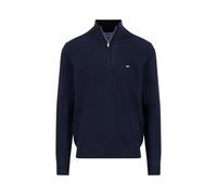 FYNCH-HATTON Moderner Troyer aus Reiner Baumwolle mit Reißverschluss Navy / 3XL Suéter pulóver, Azul Marino, Hombre