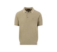 FYNCH-HATTON Polo de punto de mezcla de algodón y lino con cuello de contraste, Pistacho, M
