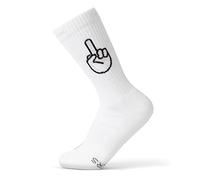 FYNGERS Calcetines deportivos y calcetines de tenis con marca a mano, algodón orgánico, suela acolchada, para hombre y mujer, tallas 36-45, Blanco - Dedo, 38-42