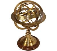FYNJREX Globo de esfera náutica militar de latón grabado vintage de latón