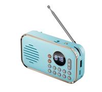 FYOBOT Radio FM Portátil Recargable Pequeño Altavoz Bluetooth Inalámbrico Sonido Estéreo Envolvente USB Radios Vintage Azul