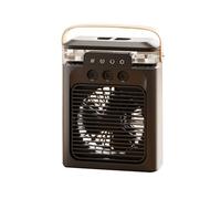 FYOBOT Ventilador de Aire Acondicionado Portátil Mini Enfriador de Aire Evaporativo con Colores Modos de Luz LED para Escritorio Mesita de Noche Mesa de Centro-e