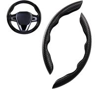 FYONMDC Funda Volante de Coche,para BMW X3 G01 X3 E83 X3 F25 Cubre Volante Coche, Fibra de Carbono Antideslizante, Ultraligera, cómoda,A/Black