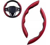 FYONMDC Funda Volante de Coche,para Maserati Ghibli 2014-2015 2016 2017 2018 2019 2020 Cubre Volante Coche, Fibra de Carbono Antideslizante, Ultraligera, cómoda,B/Red