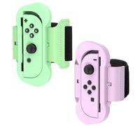 FYOUNG Pulsera para Just Dance 2026 2025 2024 2023 2022, paquete de 2 pulseras elásticas ajustables para Zumba Compatible con Nintendo Switch 1/OLED - Púrpura/Verde