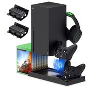 FYOUNG Soporte para Xbox Series X con ventilador y base de carga controlador, soporte de refrigeración y batería recargable de 1400 mAh, accesorios para Xbox Series X (no compatible con Xbox One)