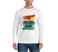 Fyralune Camiseta Personalizada Hombre Manga Larga Diseña tu Logo, Foto o Texto, Camisetas Personalizado para Hombre y Mujer, añade tu Imagen, para Uso Diario, Trabajo, Viajes, Deportes