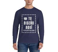 Fyralune Camisetas Manga Larga Hombre Personalizado, Long Sleeve Tshirt Personalizada Agrega tu Texto/Imagen/Foto, añade tu Imagen, Camisetas Manga Larga como Regalo