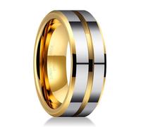 Fyrddyn Alianza de boda de carburo de tungsteno de 6 mm/8 mm para hombres y mujeres, anillos de diseño central ranurado, ajuste cómodo, tallas 5-14.5, 12.5, Metal, Sin piedra preciosa
