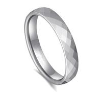 Fyrddyn Anillo de compromiso para pareja, 4 mm, negro, plateado, dorado, oro rosa, anillo de boda de tungsteno multifacético para hombres y mujeres, 12.5, Metal, Sin piedra preciosa