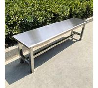FYRDTNG Banco de Exterior de Acero Inoxidable, Banco de Jardín Resistente a la Intemperie para Parque, Patio, Traspatio, Entrada y Vestuario(Silver-A,80cm/31.4in)