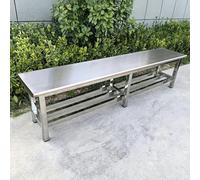 FYRDTNG Banco de Exterior de Acero Inoxidable, Banco de Jardín Resistente a la Intemperie para Parque, Patio, Traspatio, Entrada y Vestuario(Silver-B,200cm/78.7in)