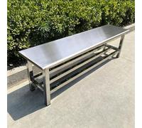 FYRDTNG Banco de Exterior de Acero Inoxidable, Banco de Jardín Resistente a la Intemperie para Parque, Patio, Traspatio, Entrada y Vestuario(Silver-B,160cm/62.9in)