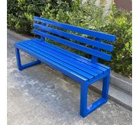 FYRDTNG Banco de Jardín con Respaldo, Banco de Parque de Acero Galvanizado, Resistente para Exterior, Terraza, Patio, Uso Público, Duradero(Blue,220cm/86.6in)