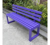 FYRDTNG Banco de Jardín con Respaldo, Banco de Parque de Acero Galvanizado, Resistente para Exterior, Terraza, Patio, Uso Público, Duradero(Purpie,220cm/86.6in)