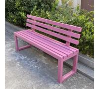 FYRDTNG Banco de Jardín con Respaldo, Banco de Parque de Acero Galvanizado, Resistente para Exterior, Terraza, Patio, Uso Público, Duradero(Pink,220cm/86.6in)