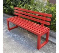 FYRDTNG Banco de Jardín con Respaldo, Banco de Parque de Acero Galvanizado, Resistente para Exterior, Terraza, Patio, Uso Público, Duradero(Red,220cm/86.6in)