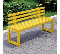 FYRDTNG Banco de Jardín de Acero Galvanizado, Banco Exterior Resistente a la Intemperie para Terraza, Patio y Parque, Heavy Duty, Colorido(Yellow+backrest,220cm/86.6in)