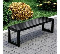FYRDTNG Banco de Jardín de Acero Galvanizado, Banco Exterior Resistente a la Intemperie para Terraza, Patio y Parque, Heavy Duty, Colorido(Black,220cm/86.6in)
