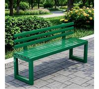 FYRDTNG Banco de Jardín de Acero Galvanizado, Banco Exterior Resistente a la Intemperie para Terraza, Patio y Parque, Heavy Duty, Colorido(Green+backrest,220cm/86.6in)