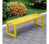 FYRDTNG Banco de Jardín de Acero Galvanizado, Banco Exterior Resistente a la Intemperie para Terraza, Patio y Parque, Heavy Duty, Colorido(Yellow,220cm/86.6in)