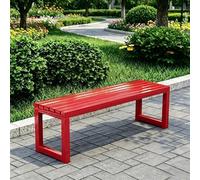 FYRDTNG Banco de Jardín de Acero Galvanizado, Banco Exterior Resistente a la Intemperie para Terraza, Patio y Parque, Heavy Duty, Colorido(Red,220cm/86.6in)