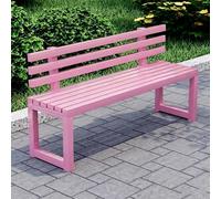 FYRDTNG Banco de Jardín de Acero Galvanizado, Banco Exterior Resistente a la Intemperie para Terraza, Patio y Parque, Heavy Duty, Colorido(Pink+backrest,220cm/86.6in)