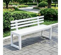 FYRDTNG Banco de Jardín de Acero Galvanizado, Banco Exterior Resistente a la Intemperie para Terraza, Patio y Parque, Heavy Duty, Colorido(White+backrest,220cm/86.6in)