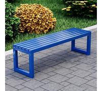 FYRDTNG Banco de Jardín de Acero Galvanizado, Banco Exterior Resistente a la Intemperie para Terraza, Patio y Parque, Heavy Duty, Colorido(Blue,220cm/86.6in)