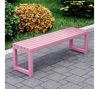 FYRDTNG Banco de Jardín de Acero Galvanizado, Banco Exterior Resistente a la Intemperie para Terraza, Patio y Parque, Heavy Duty, Colorido(Pink,220cm/86.6in)
