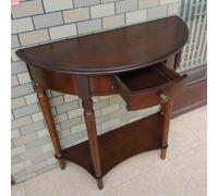 FYRDTNG Consola Media Luna, Mesa Consola Estrecha con Cajón y Estante, Mueble de Entrada de Madera para Pasillo, Salón & Recibidor, Fácil Montaje(Dark Walnut,80 * 35 * 80cm/31.5 * 13.8 * 31.5in)