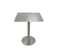 FYRDTNG Mesa de Bistró Redonda de Acero Inoxidable, Mesa Minimalista de Diseño, Mueble Metálico para Salón, Oficina, Restaurante, Café y Bar(Square,80cm/31.4in)