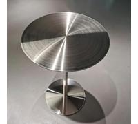 FYRDTNG Mesa de Bistró Redonda de Acero Inoxidable, Mesa Minimalista de Diseño, Mueble Metálico para Salón, Restaurante, Café y Bar(Round,40cm/15.7in)