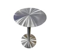 FYRDTNG Mesa de Bistró Redonda de Acero Inoxidable, Mesa Minimalista de Diseño, Mueble Metálico para Salón, Oficina, Restaurante, Café y Bar(Round,80cm/31.4in)