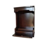 FYRDTNG Montaje en Pared Altar Budista de Madera Paulownia Armario de Altar Doméstico Templo Pooja Mandir Estante para Meditación Incienso Zen con Plataforma Móvil(Black Walnut,70cm/27.6in)