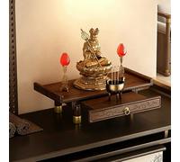 FYRDTNG Montaje en Pared Sobremesa Altar Budista Armario de Altar Doméstico Templo Pooja Mandir Mesa de Altar Estante para Meditación Butsudan Bandeja Extraíble(Tabletop,Small)