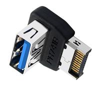 Fyrdyn Adaptador USB de panel frontal, adaptador USB 3.1 en forma de L a tipo E | Panel de dirección de 90 grados para adolescentes, niños, hombres, jóvenes y mujeres