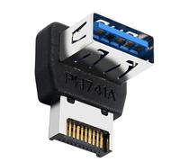 Fyrdyn Adaptador USB de placa base | Adaptador USB 3.1 en forma de L a tipo E | Panel de dirección de 90 grados para adolescentes, niños, hombres, jóvenes y mujeres