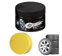 Fyrdyn Brillante Para Llantas,50g Quitamanchas Para Neumáticos,Limpiador De Neumáticos Con Esponja - Para Coche Y Moto Cuidado Diario Detallado Fin De Semana Mantenimiento Rutinario Tras Lavado Y