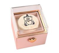 Fyrdyn Caja de Joyas - Caja De Anillo Giratoria Pequeño Oso Pastel | Exhibición Almacenamiento Para Estantes Armario Cajón Viajes Mujeres Boda Día De San Valentín