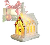 Fyrdyn Casas De Pueblo Navideñas | Casas de Pueblo Navideño con Iluminación LED,Decoración Coleccionable para Escaparate Estante Apartamento Fiestas Invernales