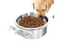 Fyrdyn Cuenco de Agua para Perros al Aire Libre,Cuencos para Perros - Cuenco de Agua con de Acero Inoxidable para Mascotas, alimentador con Soporte, Jaula, Gancho para gallinero, Taza para