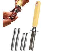 Fyrdyn Descorazonador de Verduras - Descorazonador Pimientos Acero Inoxidable,Utensilio de Cocina Ajustable para Dátiles Chinos Guindillas Peras Bayas y Restaurantes