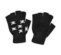 Fyrdyn Guantes de ciclismo de esqueleto | Guantes de ciclismo sin dedos que brillan en la oscuridad para niños, calavera brillante en la oscuridad para carnaval, bailes de máscaras, fiesta de Navidad