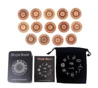 Fyrdyn Juego De Piedras Rúnicas - 14 Piezas de Madera Emocionales - Set De Cartas De Runas Grabadas | para Cumpleaños de Compañeros Reuniones Familiares Amigos Meditación Hogar Viajes