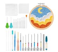Fyrdyn Kits De Aguja De Punch - Herramientas De Bordado Con Mango Ergonómico | Kit de Aguja Punch de Precisión para Costura, Ropa, Proyectos de Manualidades, Edredones y Toallas