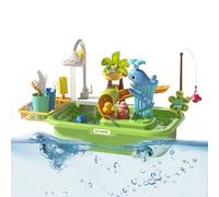 Fyrdyn Mesa de Agua,Set Sensorial De Actividades Infantiles - Juego Sensorial Educativo con Bomba para Jardín y Playa Que Desarrolla Coordinación Óculo Manual y Habilidades