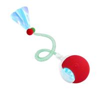 Fyrdyn Pelota Interactiva para Perros | Bolas Inteligentes para Gatos con Cola Elástica De Malla | Juegos Eléctricos para Mascotas Ejercicio Diversión Interior