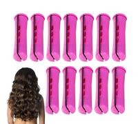 Fyrdyn Rizadores de pelo sin calor, 12 rodillos de pelo con bandas de goma antideslizantes, herramienta de peinado sin calor para mujeres, uso nocturno en casa y viajes